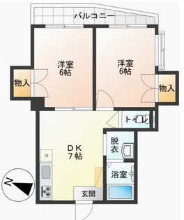 マシャンブル北野【104号室】の間取り