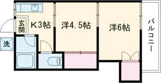 コーポK【2階】の間取り