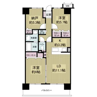 フォレステージュ谷町【8階】の間取り