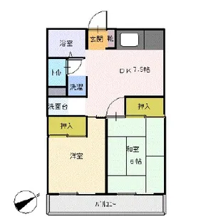 ライオンズマンション市川【4階】の間取り