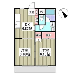 上の台Nスカイ【205号室】の間取り