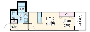 RJRプレシア南堀江【1407号室】の間取り