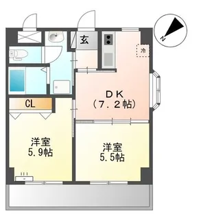 サンテラス【201号室】の間取り