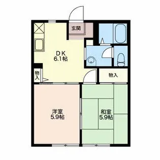 シャトレー南山D【102号室】の間取り