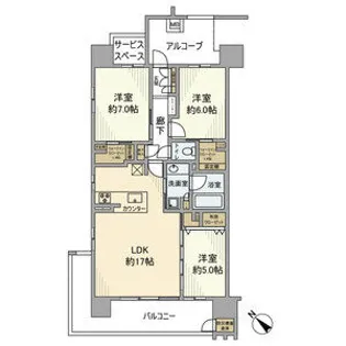 アルバックスタワー岡崎康生【1201号室】の間取り