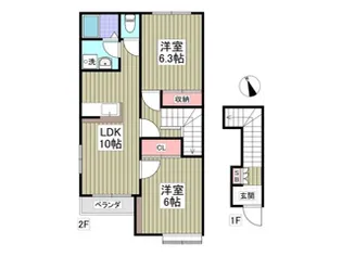 レーヴンレンテA【2階】の間取り