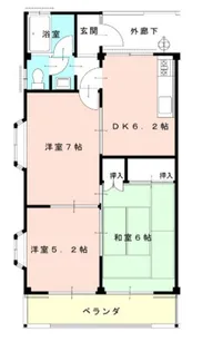 コーポアイリス【202号室】の間取り