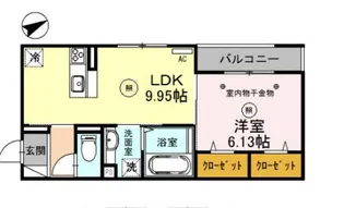 ピアレス綾羽【1階】の間取り