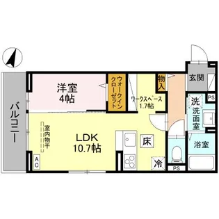 アザレアC【103号室】の間取り