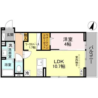 アザレアC【202号室】の間取り