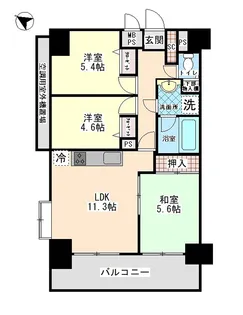 ライオンズマンション千葉みなと【501号室】の間取り