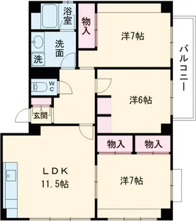 松原ハイツ【202号室】の間取り