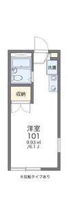 レオパレスWAVE【101号室】の間取り