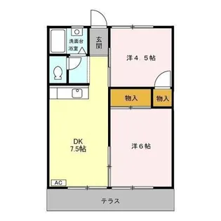花嶋ハイツA【1階】の間取り