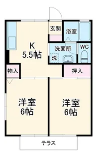 コーポ・ソレイユ【1階】の間取り