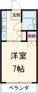 ワンルームフジミ【1階】の間取り