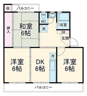 コーポ渡辺【102号室】の間取り