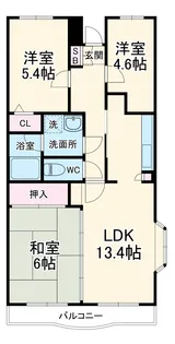 桂樹館【4階】の間取り