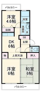 サンハイツ大久保A棟【102号室】の間取り