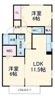 シャインコートM’S【201号室】の間取り