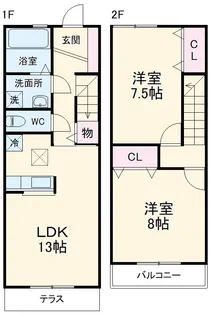 リヴィエール川上【1階】の間取り