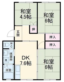 名鉄旭前ハイツB棟【1階】の間取り