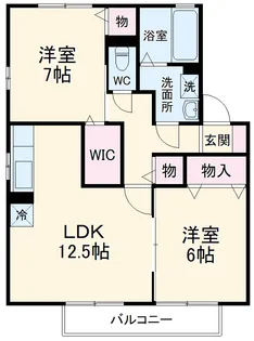 ラ・ソレイユ【B102号室】の間取り