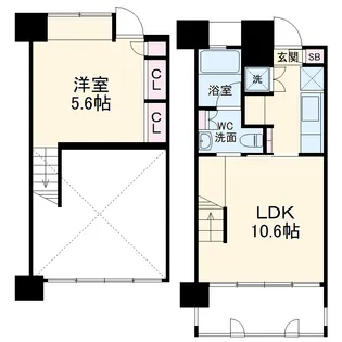 ドゥーエ新丸子【707号室】の間取り