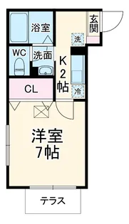 クレモンティーヌ・相之川【1階】の間取り