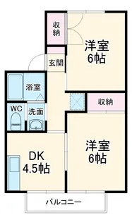 ハイツひるみF棟【2階】の間取り