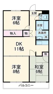 ヴィラ長湫【1階】の間取り