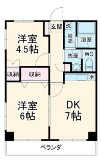 メゾンドゥグランソレイユ【5階】の間取り