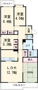 パークノヴァ上社北【301号室】の間取り