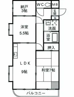 ガーデンヒルズ吉田【7階】の間取り