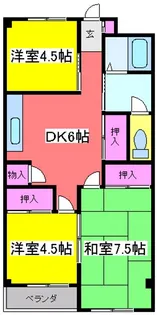 第2プラムフラワーガーデン【2-D号室】の間取り