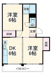 藤が丘団地6号棟【4階】の間取り