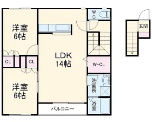 やまどり【B201号室】の間取り