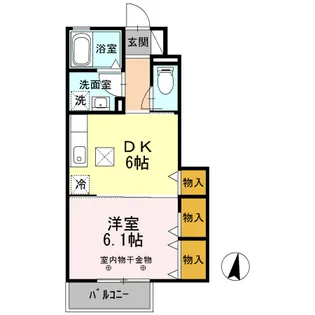 インカーサ36【102号室】の間取り