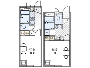 レオパレスサンパレス西焼津【1階】の間取り