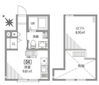 オギクボテラス【04号室】の間取り