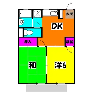 ハイツ登美【102号室】の間取り