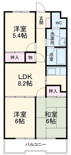 ベ・ハーゲンハイム城東【308号室】の間取り
