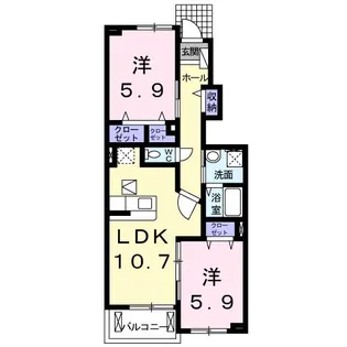 アスカ E【1階】の間取り