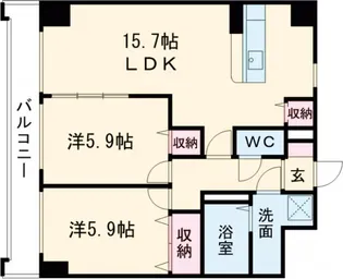 ソレイユ御蔵町【1階】の間取り