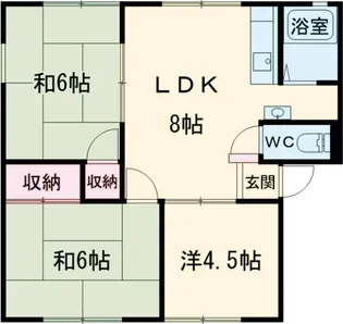 松本ハイツ E棟【2階】の間取り