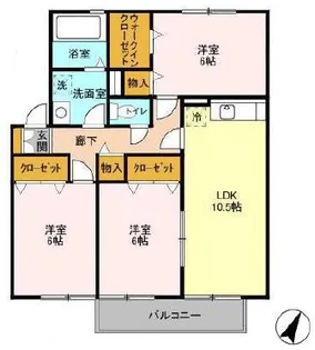 ファミーユつくば A【202号室】の間取り