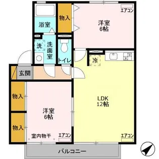 ハイカムール並木【103号室】の間取り