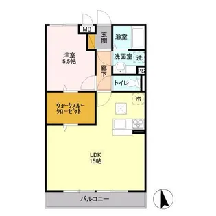 メゾンシャルマン【1階】の間取り
