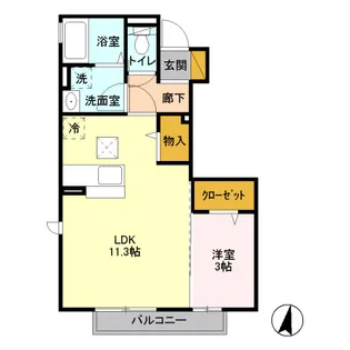 グッドウェル【1階】の間取り