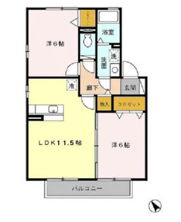 アプローズスクエア B【202号室】の間取り